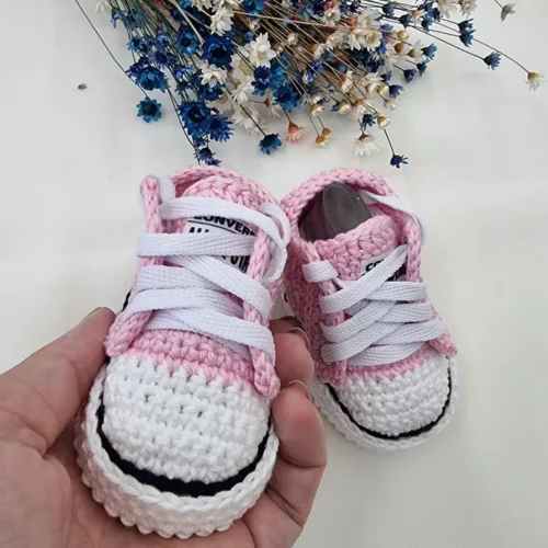 Tênis Crochê Baby Sport Rosa Claro