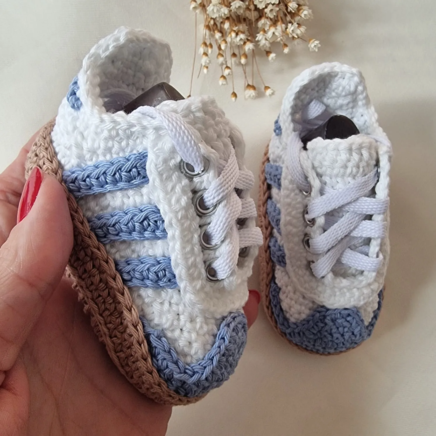 Tênis Crochê Baby Sport Azul Claro