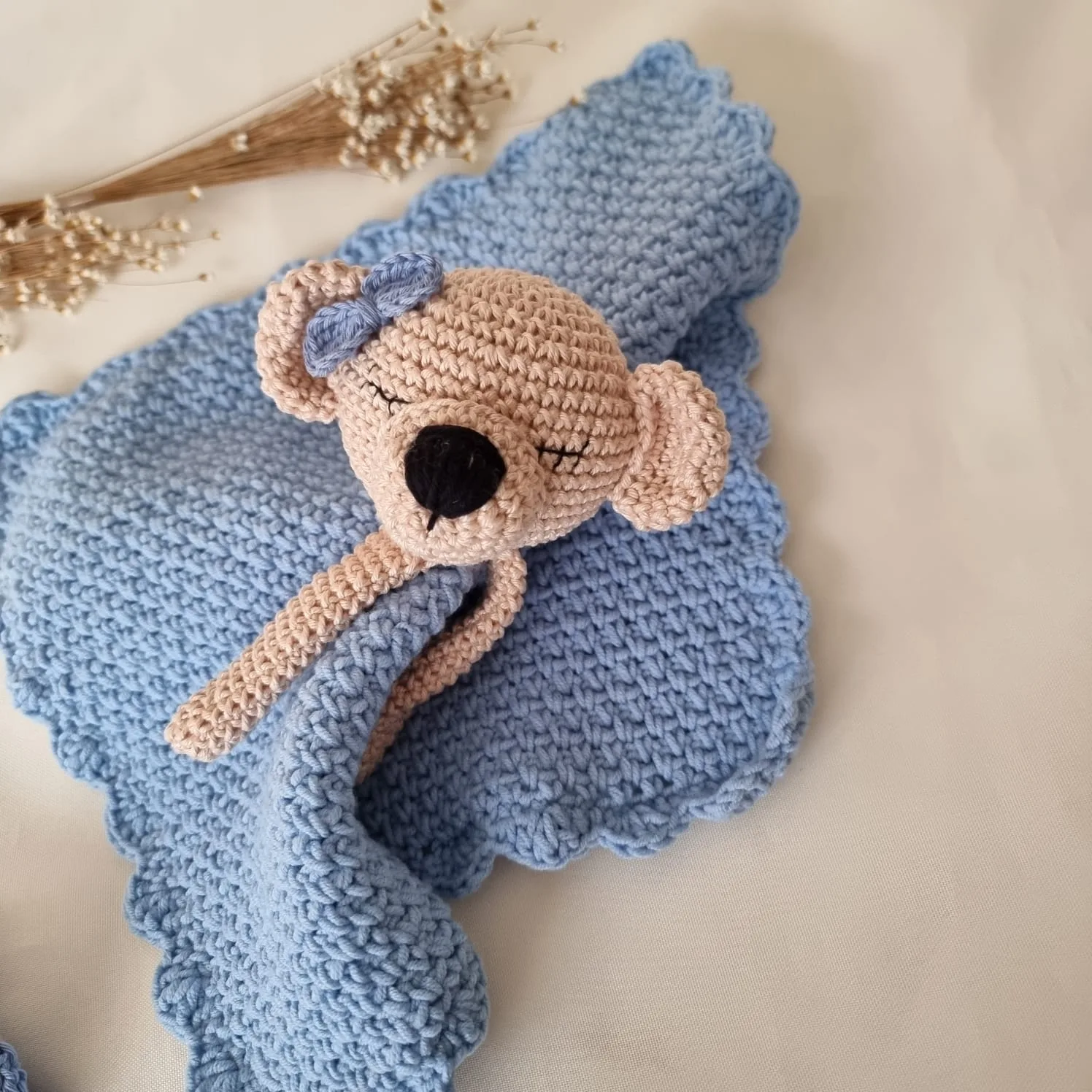 Kit Naninha Ursinho Soninho Azul – Crochê Artesanal - Imagem 4