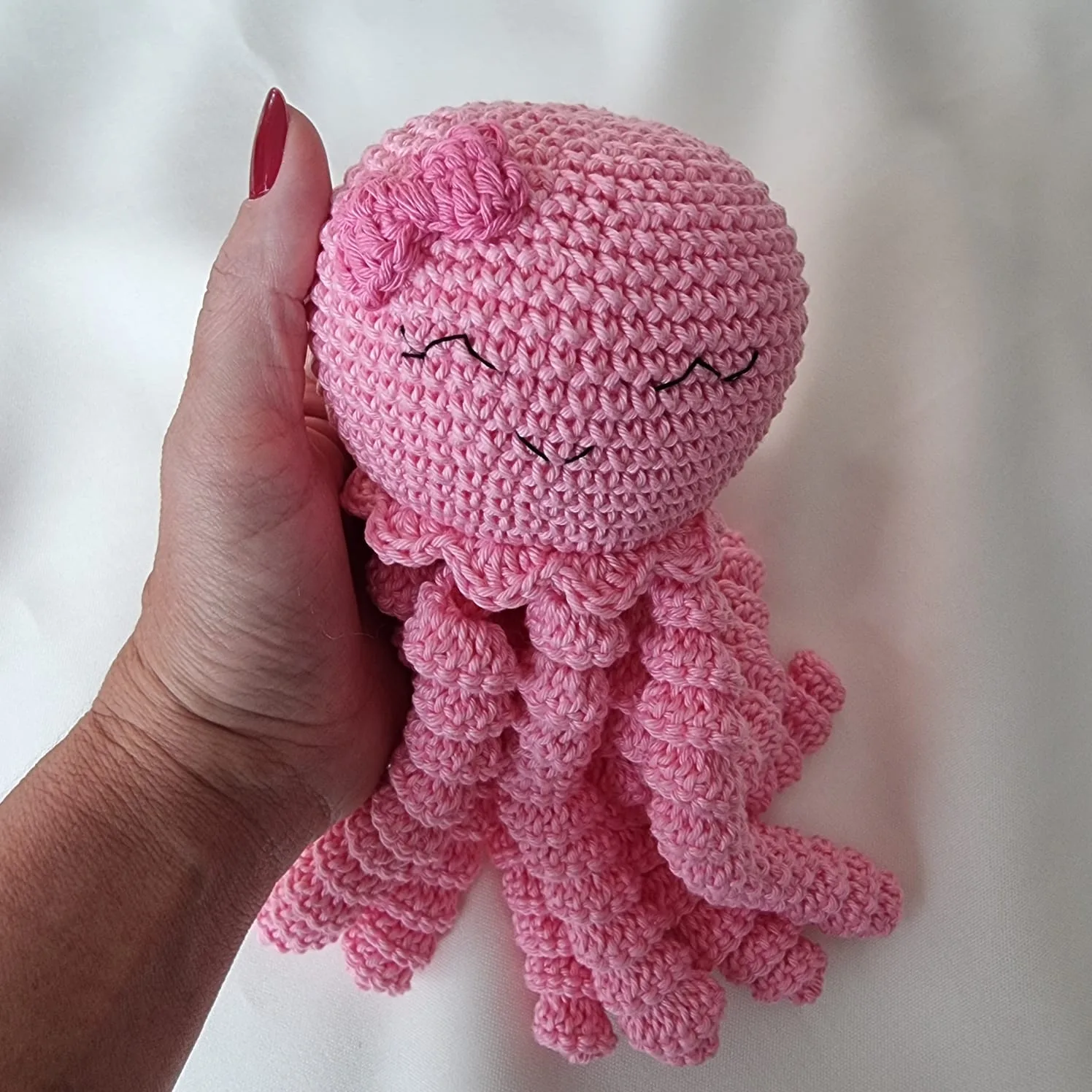 Polvinho de Crochê Rosa – Recém-Nascido - Amigurumi - Imagem 2