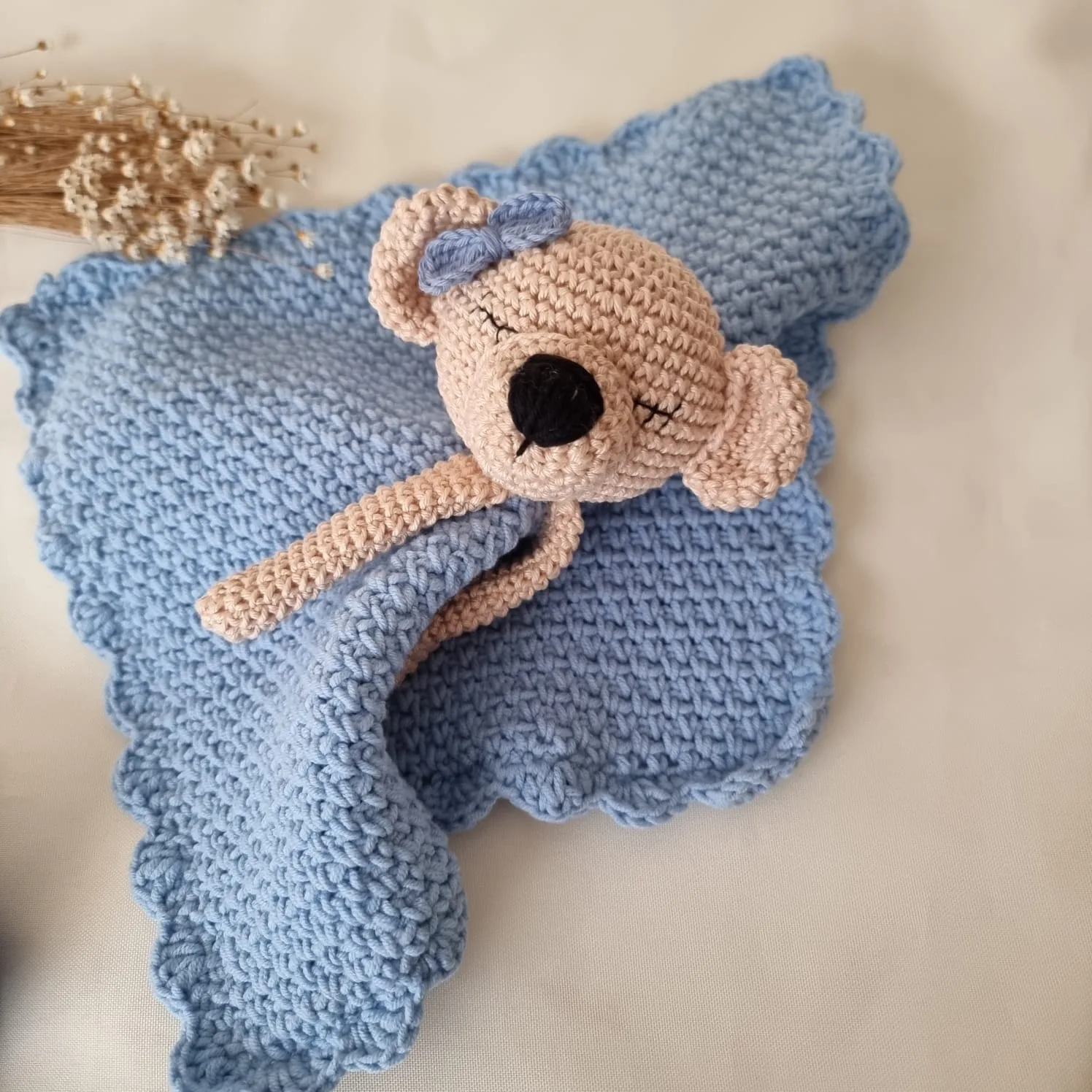 Kit Naninha Ursinho Soninho Azul – Crochê Artesanal - Imagem 3