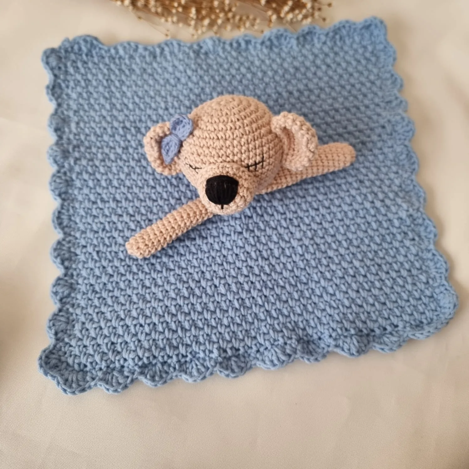 Kit Naninha Ursinho Soninho Azul – Crochê Artesanal - Imagem 2