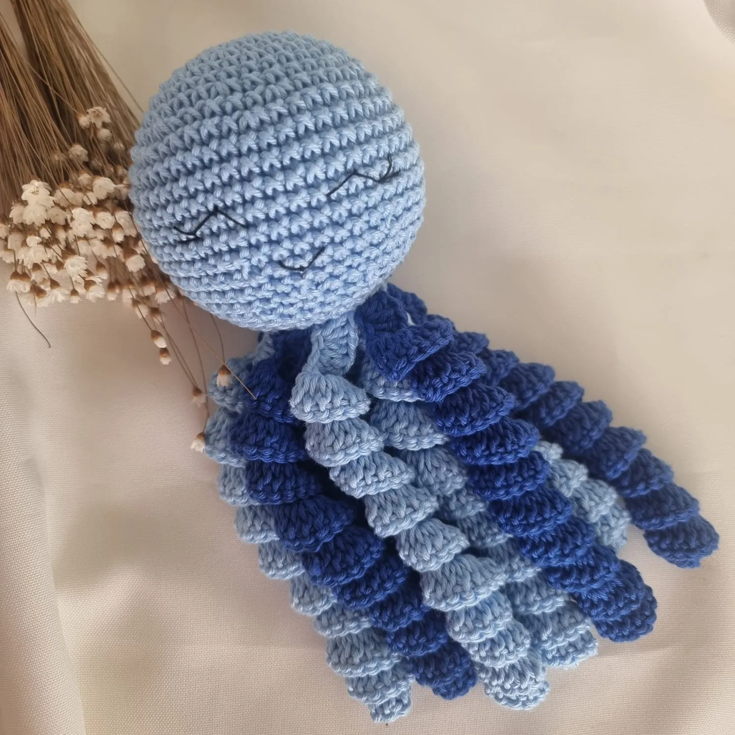 Polvinho de Crochê Prematuro - Azul Claro - Imagem 2