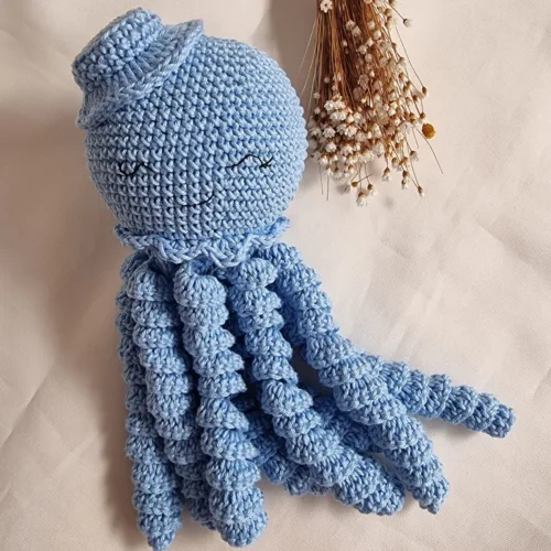 Polvinho de Crochê Azul – Recém-Nascido - Amigurumi