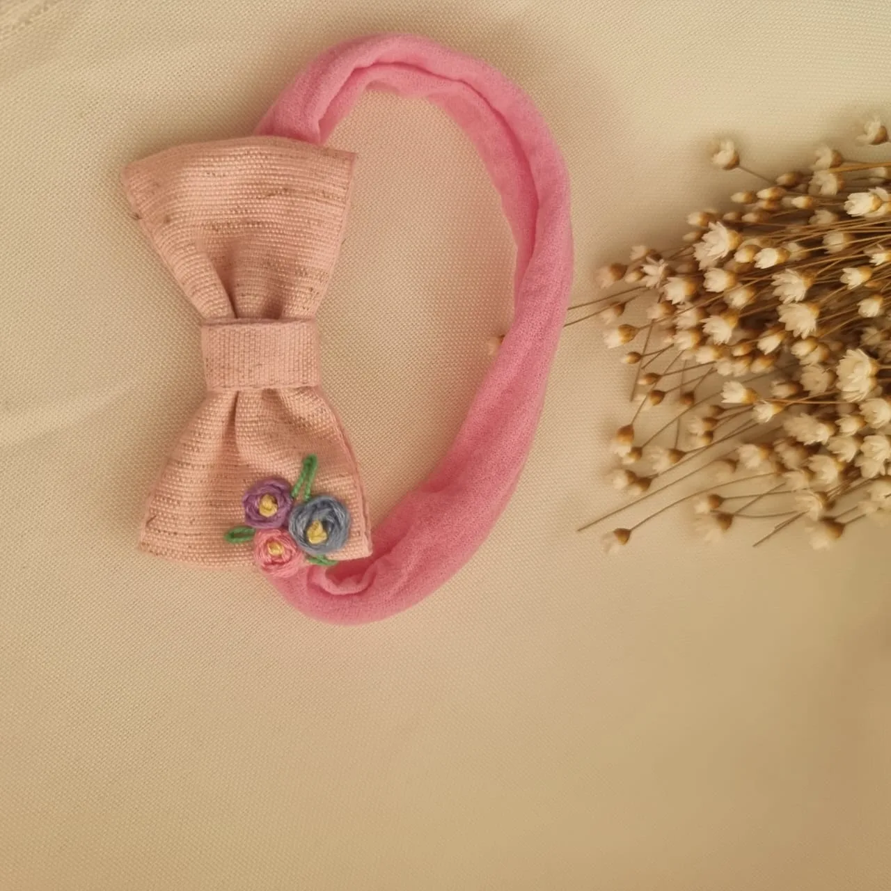 Faixa de Cabelo Laço Jardim Rosa