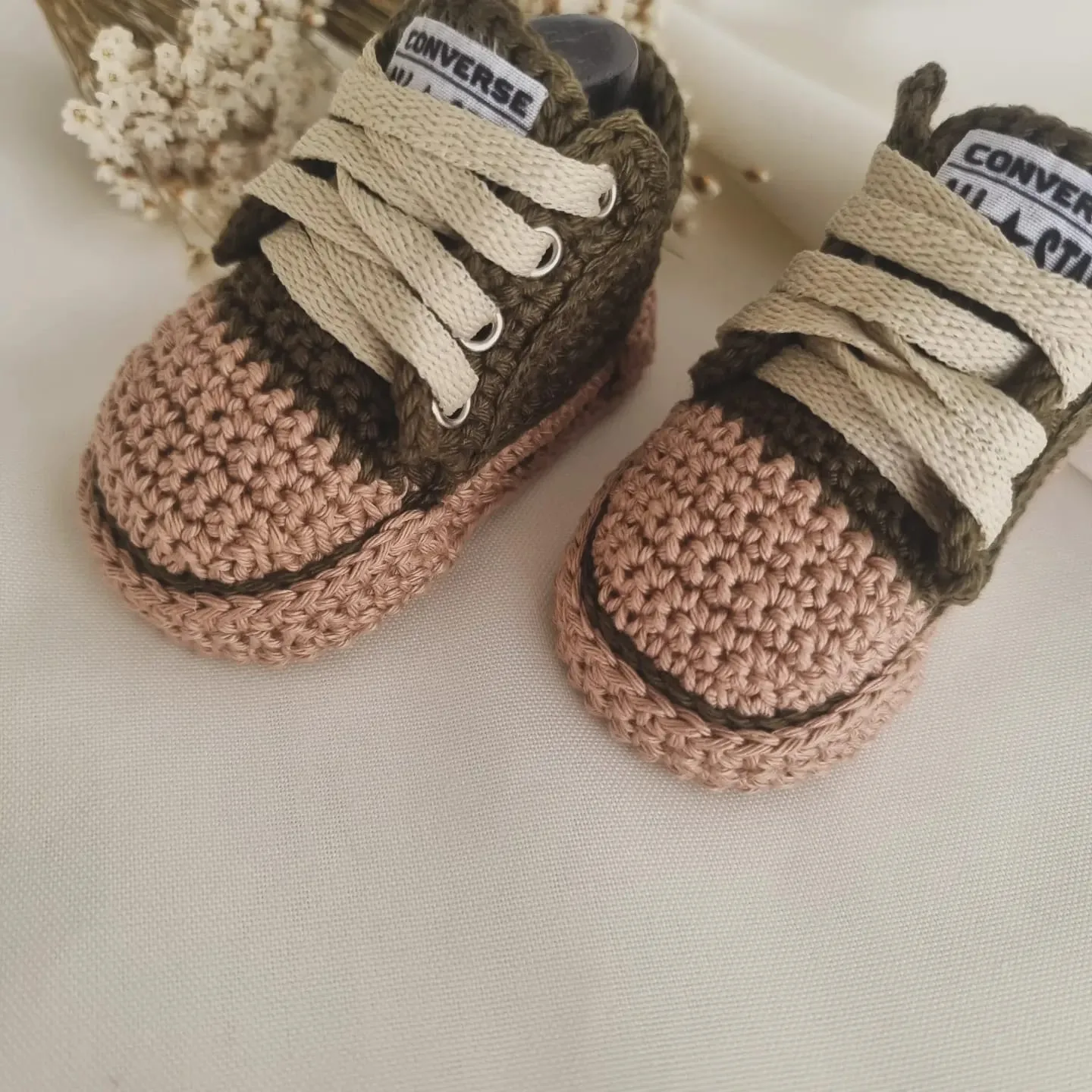 Tênis Crochê Baby All Star Marrom e Bege - Imagem 4