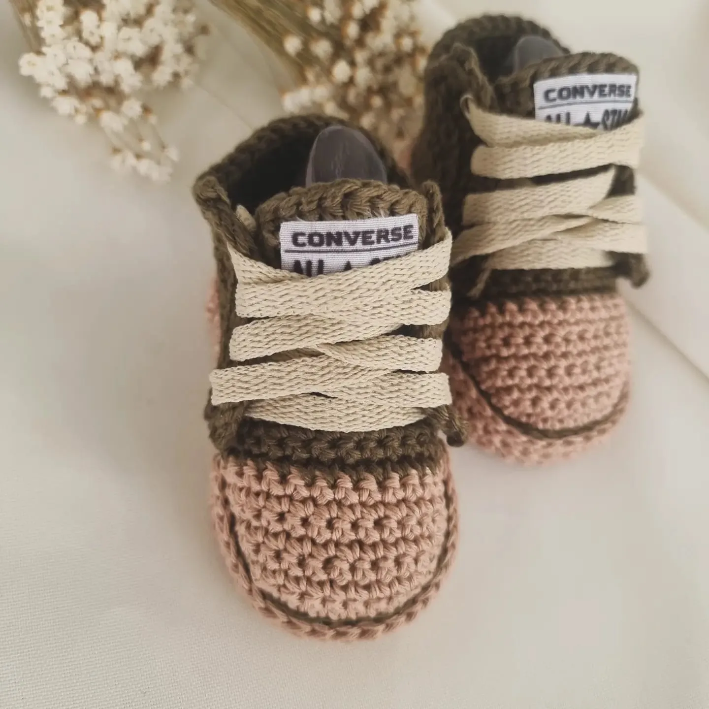 Tênis Crochê Baby All Star Marrom e Bege - Imagem 2