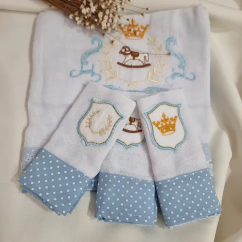 Kit de Amamentação Bordado – Tema Príncipe