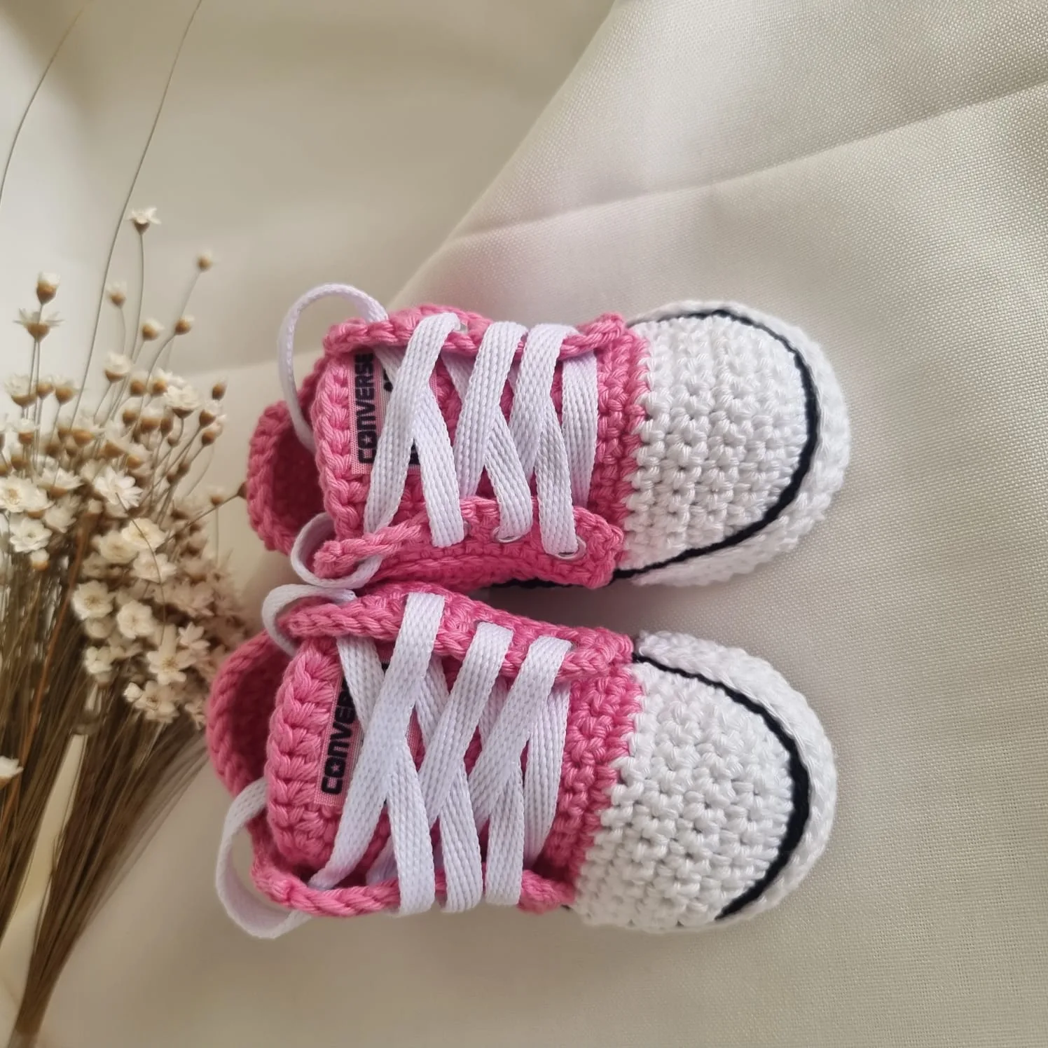 Tênis de Crochê Baby All Star Rosa - Imagem 2