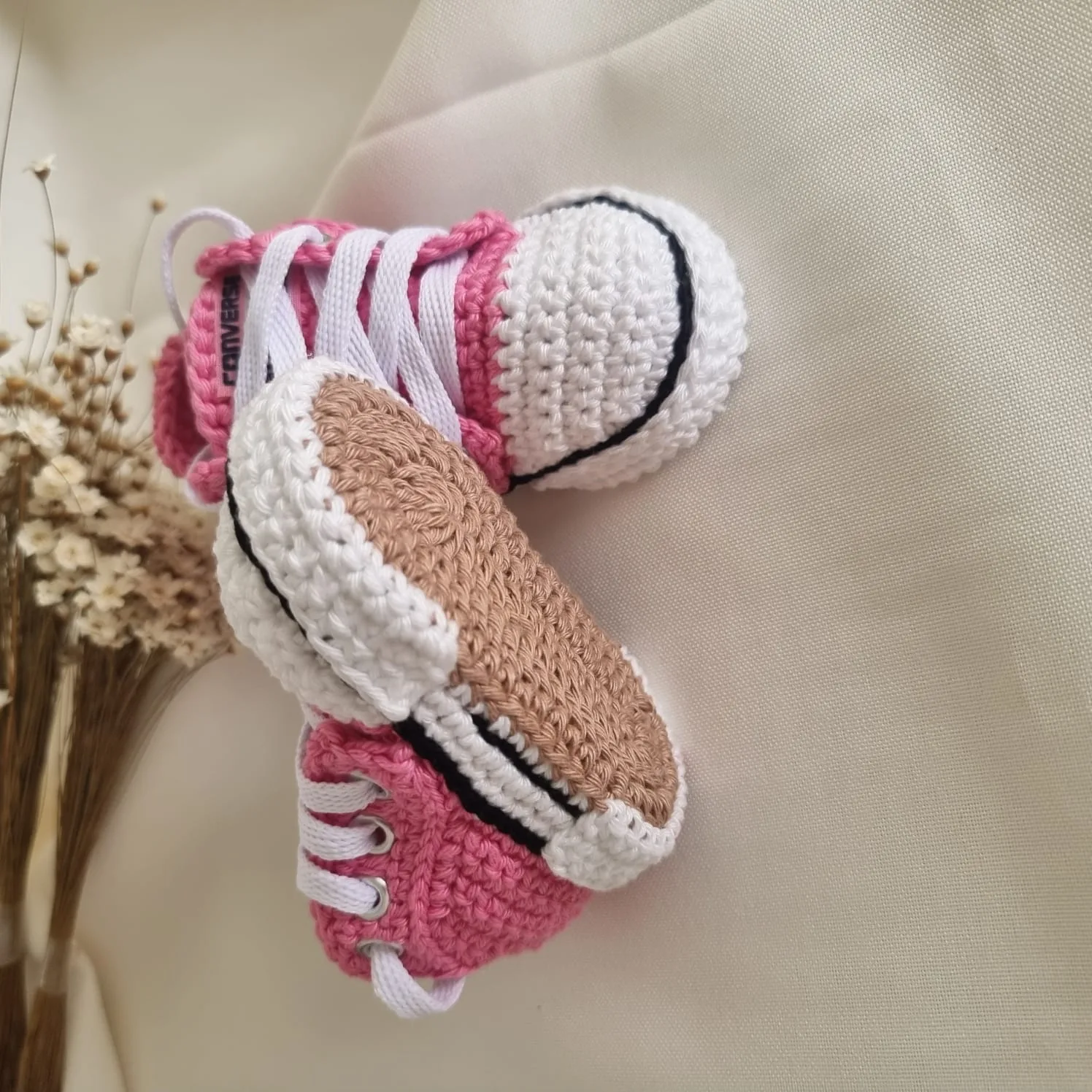 Tênis de Crochê Baby All Star Rosa - Imagem 3