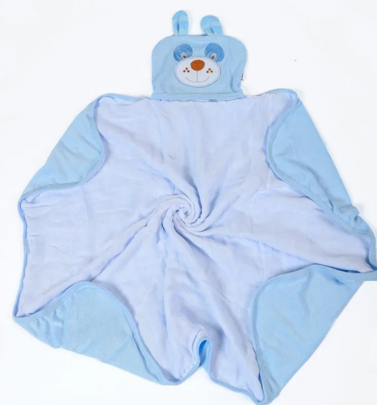 Toalha de Banho com Capuz Ursinho Azul - Imagem 2