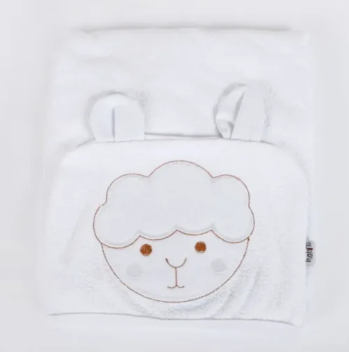 Toalha de Banho com Capuz Ovelhinha Branca