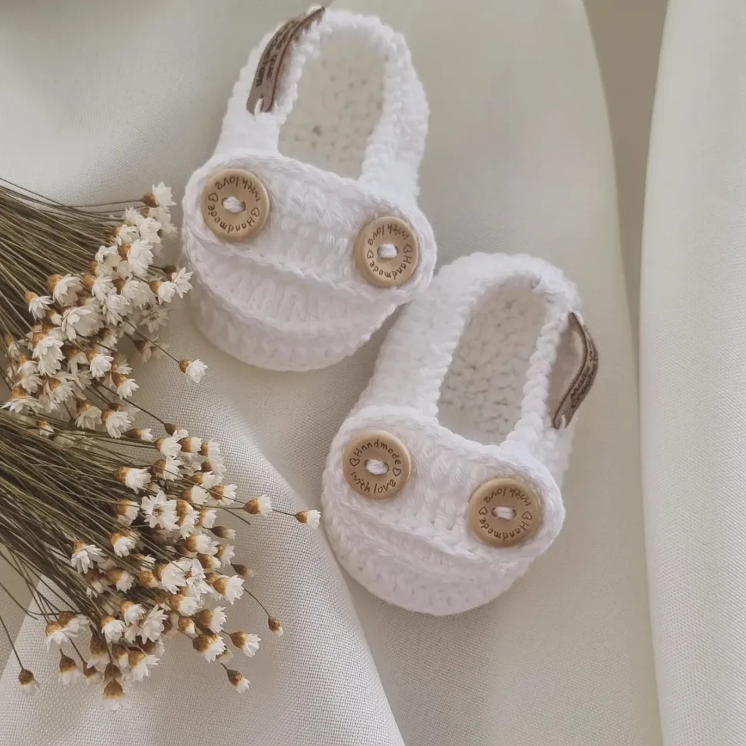 Mocassim de Crochê Clássico - Branco - Imagem 2