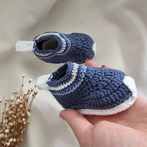 Tênis de Crochê Baby Basic - Azul