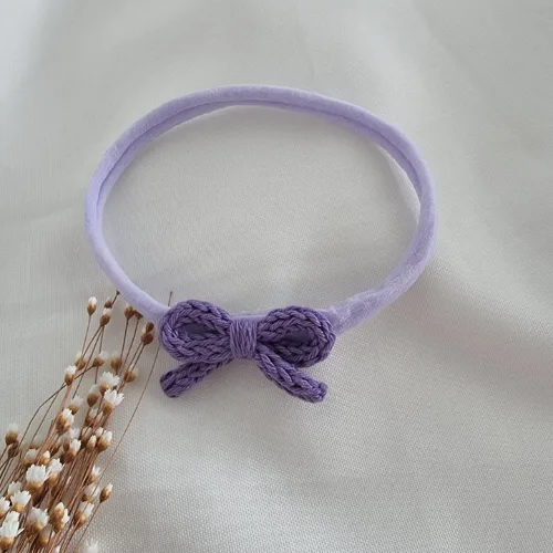 Faixa Laço de Crochê Lilás