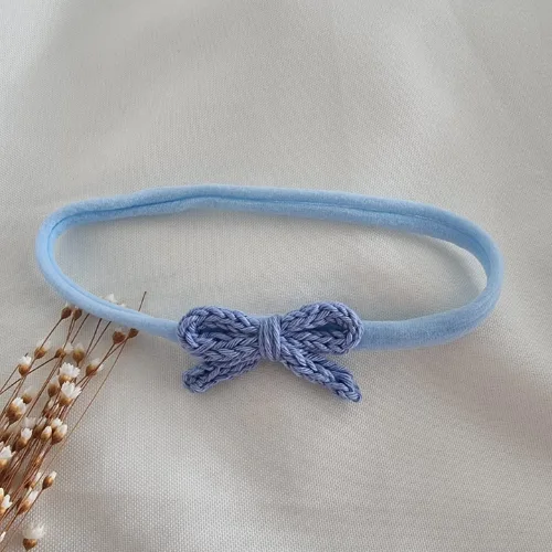 Faixa Laço de Crochê Azul